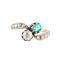 Emerald & Diamond Toi et Moi Ring - image 1