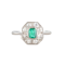 A Deco Emerald Diamond Ring - image 1