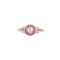 An Art Deco Diamond Target ring with Ruby halo - image 1