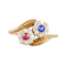 A Sapphire and Ruby Double Cluster ring - image 1