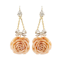 A pair of Coral Rose Gold Drop Earrings - image 1