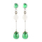 A pair of Emerald Cobachon and Natural Pearl Drop Earrings - image 1