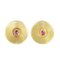 A pair of Gold Ruby disc earrings - image 1