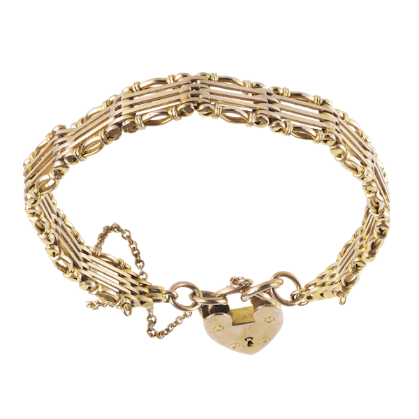 A Nine Carat Gold Padlock Bracelet - image 2