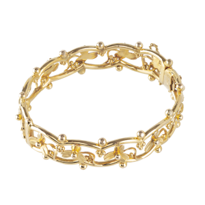 Leaf Motif Bangle | 15ct Gold | English c1900s
