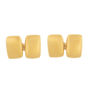 15ct Gold Cufflinks | Satin Finish | English c1920s