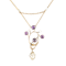 A Gold, Amethyst and Pearl Drop Necklace - image 1