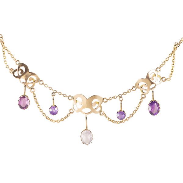 A Gold and Amethyst Necklace - image 2