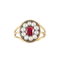 A Gold Ruby and Pearl Ring - image 1