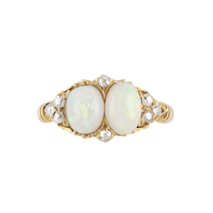 Double Opal & Diamond Ring | 18ct Gold | Edwardian 1903