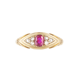 Ruby & Diamond Marquise Ring | 18ct Gold | Victorian c.1900s