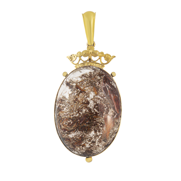 A Rock Crystal Gold Pendant - image 1