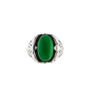 Silver & Chrysoprase Ring | French c.1930s | Downstairs in Grays