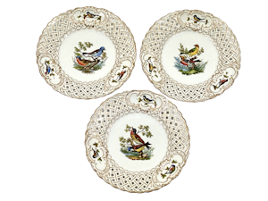 Meissen bird painted plates