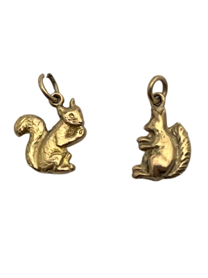 Squirrel 9ct gold charms. Spectrum