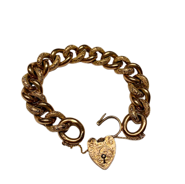 Curb engraved gold Victorian bracelet. Spectrum - image 1