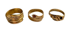 Snake rings in various designs available from Spectrum