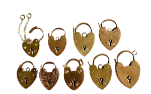 Gold padlocks available to be worn as pendants or added to charm bracelets. Spectrum