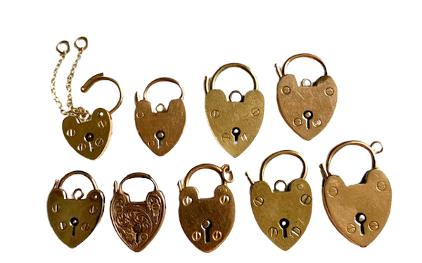 Gold padlocks available to be worn as pendants or added to charm bracelets. Spectrum - image 1