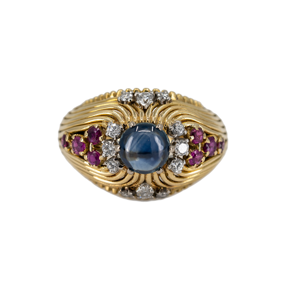A Post War Sapphire Cocktail Ring Offered By The Gilded Lily - image 1