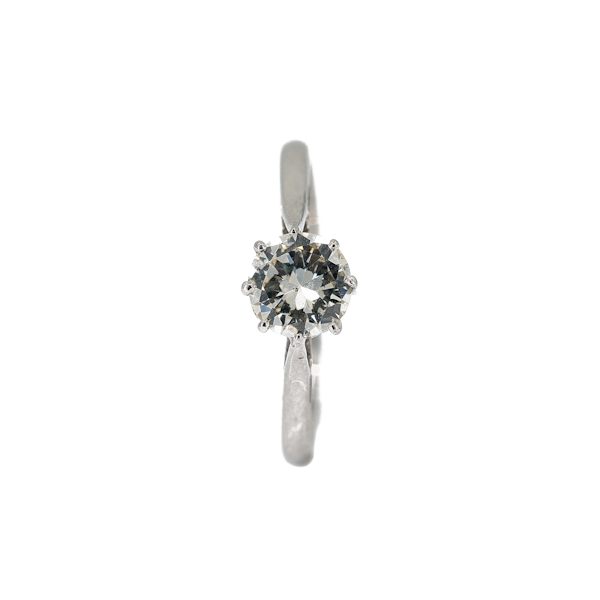 A Solitaire Diamond Ring Set with a .97cts Brilliant Cut Diamond Offered by The Gilded Lily - image 1