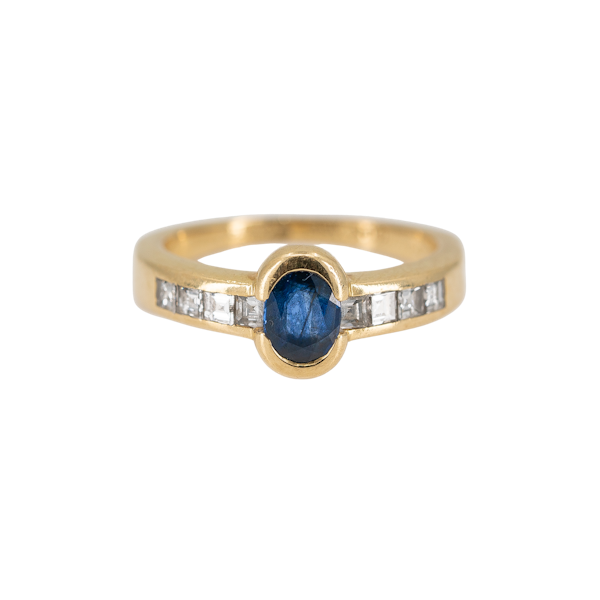 A Sapphire and Diamond Ring by Chaumet, Paris, Offered By The Gilded Lily - image 1