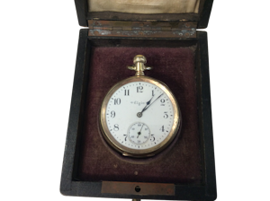 A gold plated Elgin pocket watch