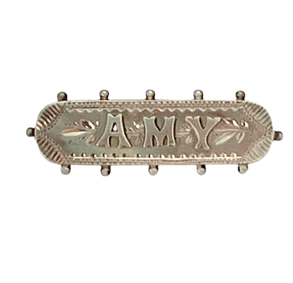 Amy Victorian silver name brooch. Spectrum - image 1