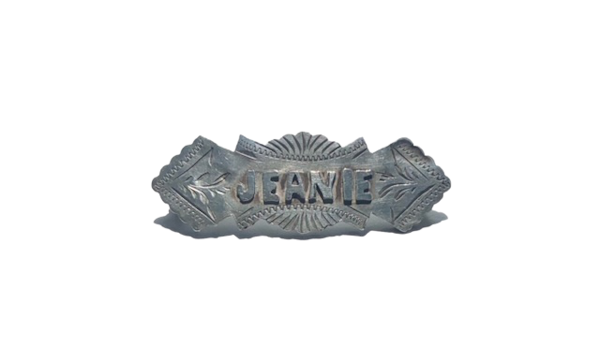 Jeanie Victorian silver name brooch. Spectrum - image 1