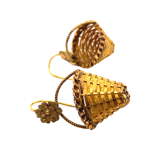 Georgian Basket Earrings Ca 1830 - image 1