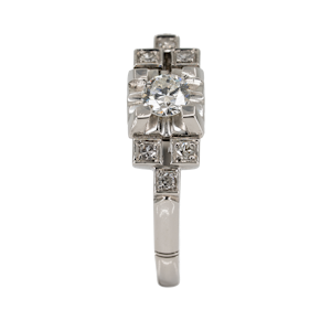 Art Deco one plus 6 diamond cluster ring