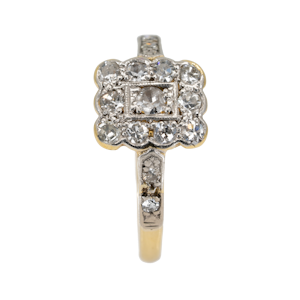 Art Deco rectangular diamond cluster ring