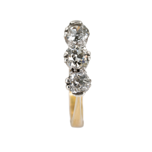 3 stone diamond ring, 1.20 ct total est.