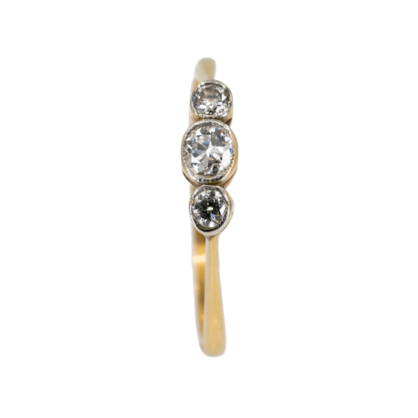 Edwardian 3 stone diamond ring, 0.50 ct total est. - image 1