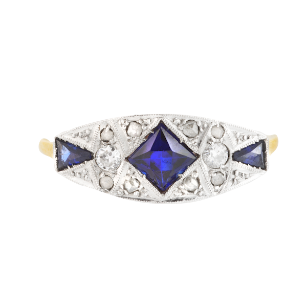 A Diamond and Sapphire Ring - image 1