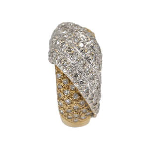 1960s two colour gold pave set diamond ring