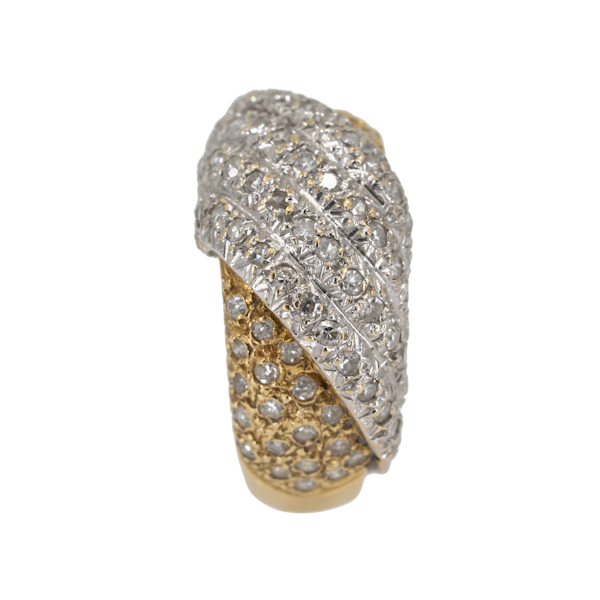 1960s two colour gold pave set diamond ring - image 1