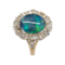 Diamond and black opal cluster ring - image 1