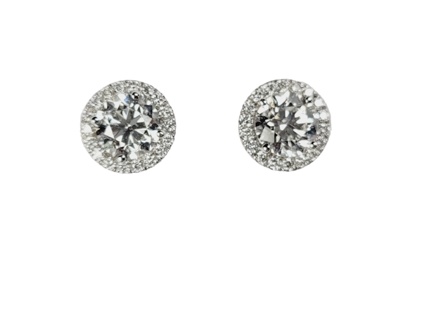 diamond halo cluster ear studs sku 4948  DBGEMS - image 1
