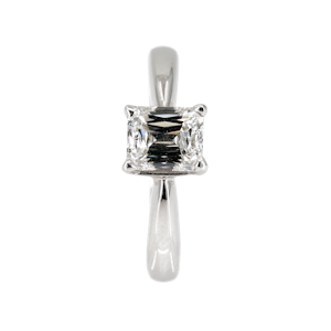 Diamond solitaire ring, jubilee cut in 18 ct white gold