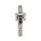 Diamond solitaire emerald cut of 0.95 ct est. set on full diamond eternity ring - image 1