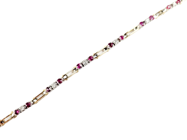 Vintage ruby and diamond bracelet sku 4961  DBGEMS - image 1