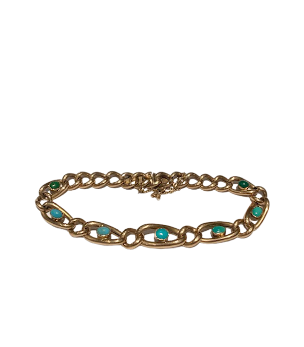 Turquoise Victorian 9ct gold bracelet. Spectrum - image 1