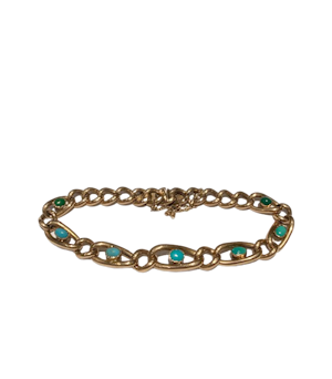 Turquoise Victorian 9ct gold bracelet. Spectrum
