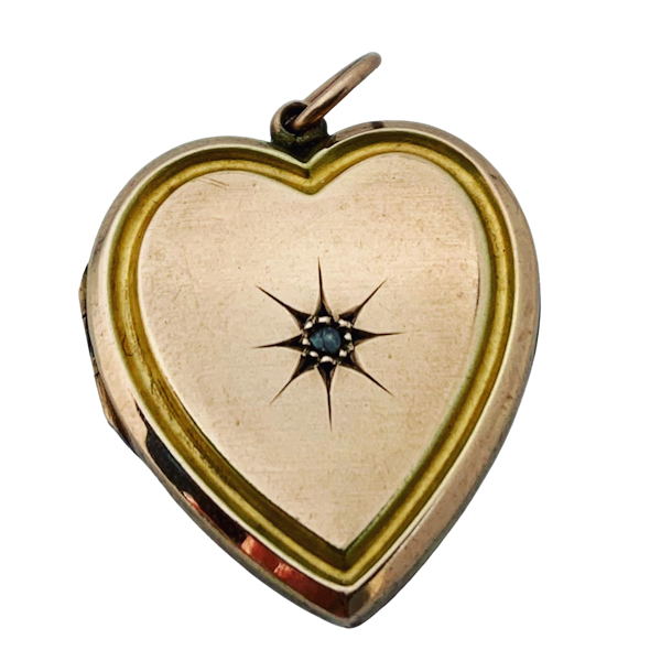 Diamond and 9ct Victorian heart opening locket. Spectrum - image 1