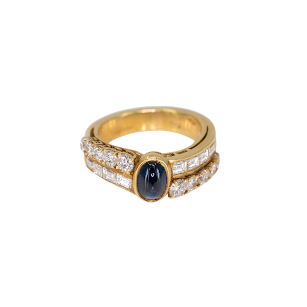 A Sapphire and Diamond Ring by Fred, Paris, Offered by The Gilded Lily - image 1