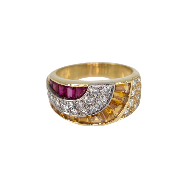 A Ruby and Yellow Sapphire Ring Offered by The Gilded Lily - image 1