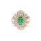 An Emerald and Diamond Cluster Dress Ring Offered by The Gilded Lily - image 1