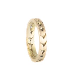 18ct Gold Chevron Band | English c.1970s