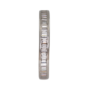 Platinum set diamond baguettes full eternity ring